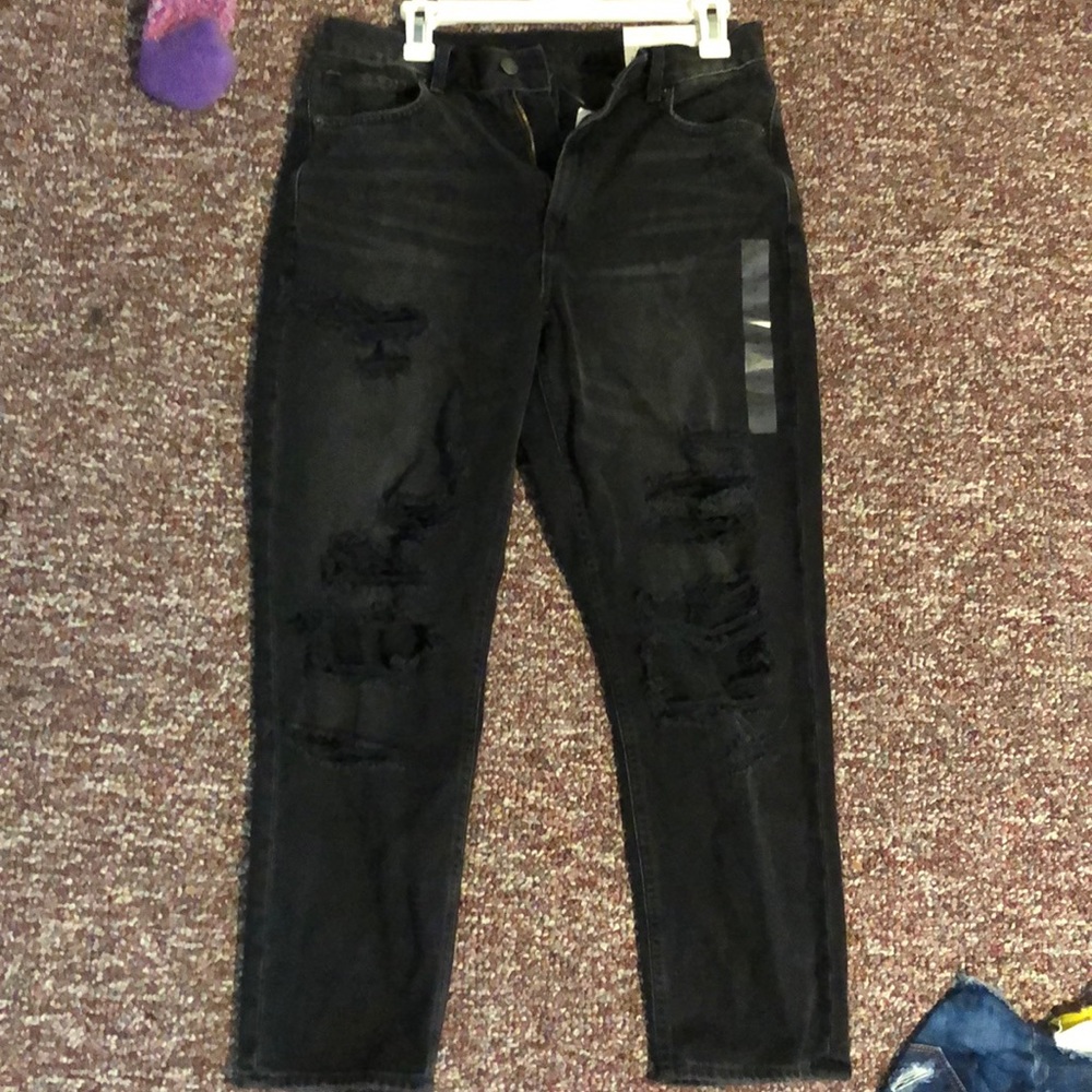 unworn black boyfriend style jeans